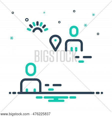 Mix Icon For Away Far Aloof Far-out Long-distance Far-off People