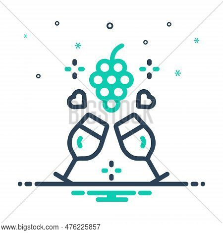 Mix Icon For Wine Drink Liqueur Rum Libation Merlot Liquor Celebration Wineglass Alcohol
