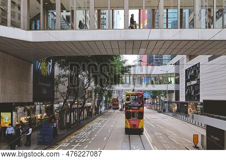 May 10 2023 At Tram, View Of Central Street Scape Hk
