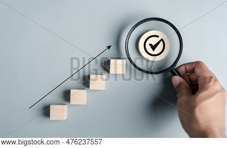 Step To Quality Standard Approved Assurance Or Qa And Quality Control Or Qc And Improvement. Standar