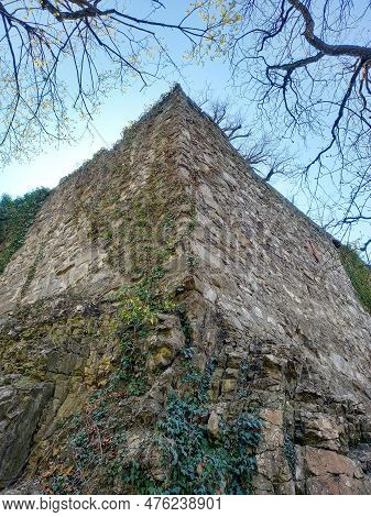 The Wall Of The Medieval Schattenburg Castle