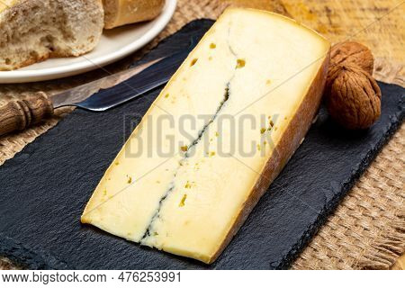 Cheese Collection, French Morbier Semi-soft Cow Milk Cheese With Black Mold Layer