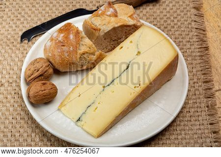 Cheese Collection, French Morbier Semi-soft Cow Milk Cheese With Black Mold Layer