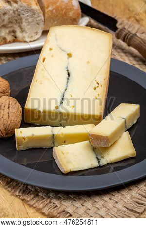 Cheese Collection, French Morbier Semi-soft Cow Milk Cheese With Black Mold Layer