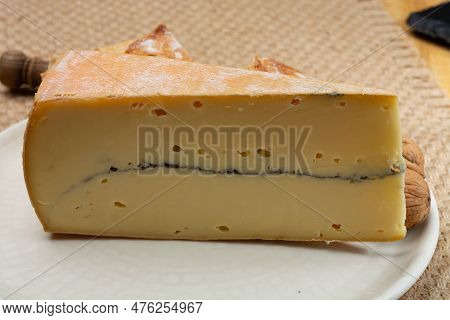 Cheese Collection, French Morbier Semi-soft Cow Milk Cheese With Black Mold Layer