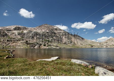 Albino Lake In Alpine Beartooth Mountains, Montana
