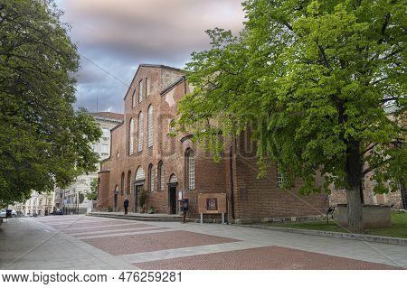 Sofia, Bulgaria. May 2023. External View Of The  Sveta Sofia Church In The City Center