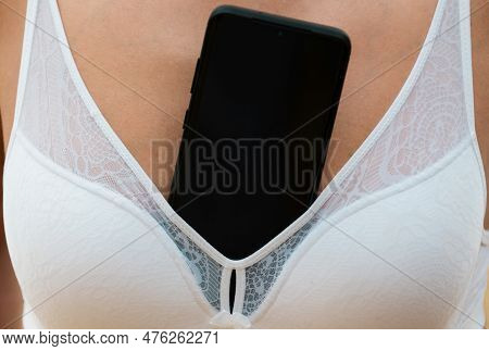 Sensual Boob. Woman With Breasts And Mobile Phone. Woman With Great Boobs. Women Sexy Shape Tits. Br