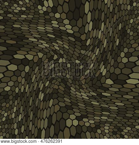 Woodland Military Camouflage Hexagonal Netting Seamless Pattern Background