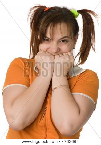 Adult Girl With A Two Pony-tail