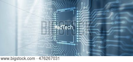 Medicine Technology Integration Automation Computing Health Care Concept. Cpu Icon