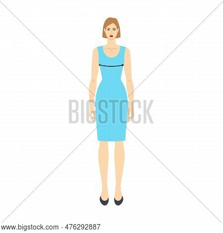 Women To Do Bust Measurement Body With Arrows Fashion Illustration For Size Chart. Flat Female Chara