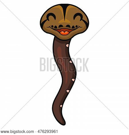 Vector Illustration Of Cute Golden Child Phantom Reticulatus Python Cartoon