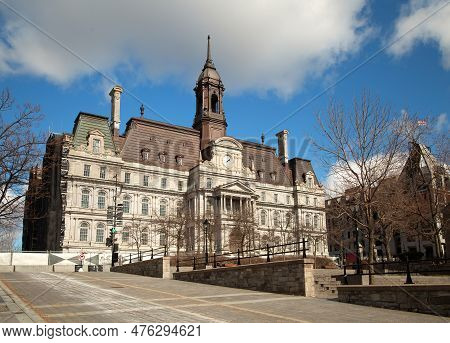 Montreal-canada, April 15, 2020: Montreal City Hall Is The Seat Of Local Government.  It's One Of Th