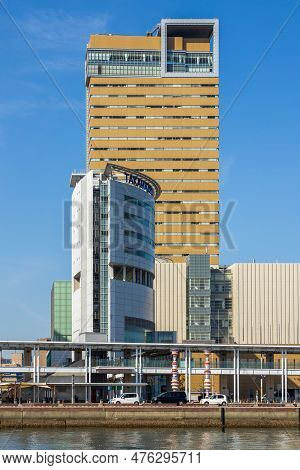 Takamatsu, Japan - March 29, 2023: Scenic View Of Takamatsu Port From The Sea In Takamatsu, Shikoku,