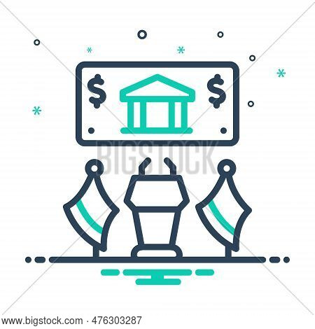 Mix Icon For Fed Government Authorized Reserve Flag Economy Administrative Surfeited