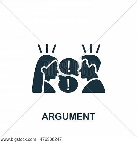 Argument Icon. Monochrome Simple Sign From Critical Thinking Collection. Argument Icon For Logo, Tem