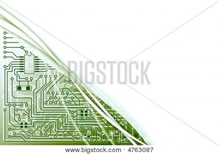 Fondo abstracto verde luz electrónica