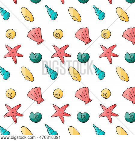Holiday Summer Warm Ice Cream Pattern Sea Vector Illustration