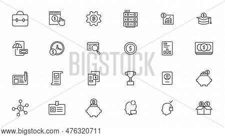 Set Of Fintech Modern Icons. Simple Line Art Style Icons Pack.fintech Simple Concept Icons Set. Cont