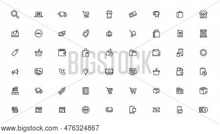 E-commerce And Shopping Icons Outline Vector Template