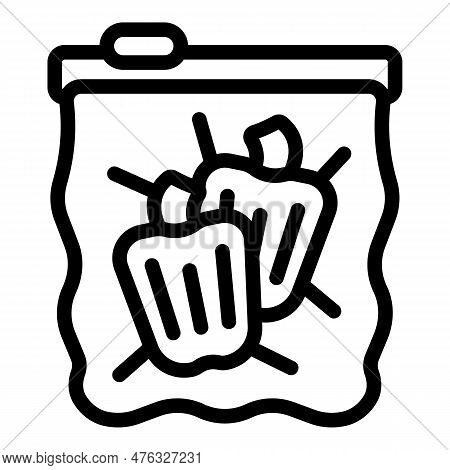 Vegetable Vacuum Bag Icon Outline Vector. Food Pack. Product Cook