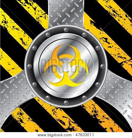 Industrielle Hintergrunddesign mit Bio-Hazard-Schild