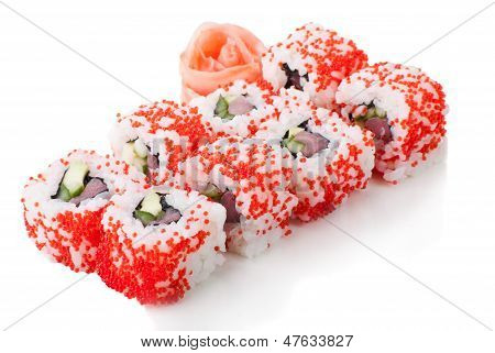 California Sushi Rollen auf weiß isoliert