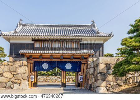 Takamatsu, Japan - March 30, 2023: Tamamo Park, Or Takamatsu Castle Park In Takamatsu City, Kagawa P