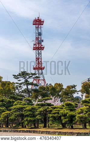 Takamatsu Communication Tower Viewed From Tamamo Park, Or Takamatsu Castle Park In Takamatsu City, K