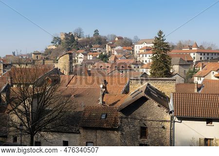 Cremieu Cityscape From The Top. France Europe