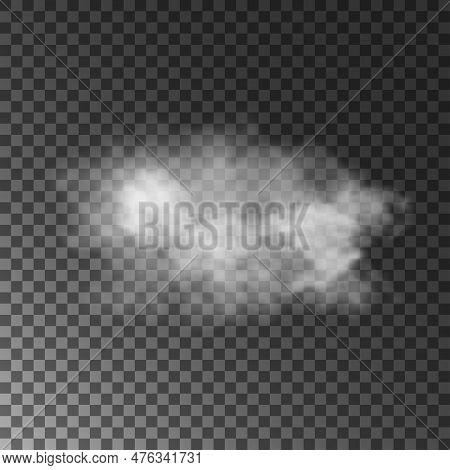 Soft White Cloud Isolated On Transparent Backdrop.