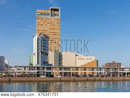 Takamatsu, Japan - March 29, 2023: Scenic View Of Takamatsu Port From The Sea In Takamatsu, Shikoku,