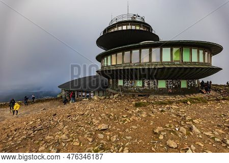Giant Mountains, Poland - September 2022: High Mountain Meteorological Observatory Them. Tadeusz Hol