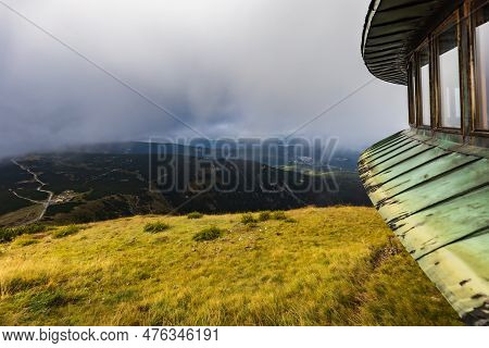 Giant Mountains, Poland - September 2022: High Mountain Meteorological Observatory Them. Tadeusz Hol