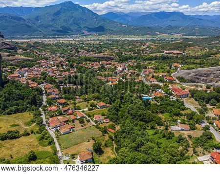 Greece. The Historical Region Of Thessaly. Rocks Of Meteora. View Of The Thessalian Plain. Popular T