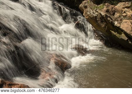 The Waterfall Known As Cachoeira Boqueirao In Paranoa, Brazil, Near Brasilia