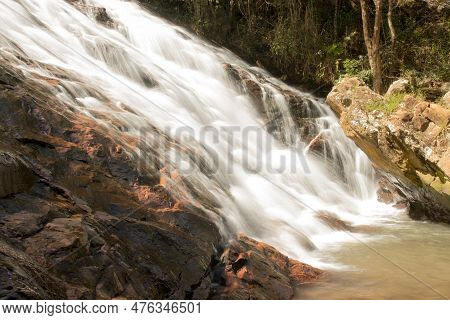 The Waterfall Known As Cachoeira Boqueirao In Paranoa, Brazil, Near Brasilia
