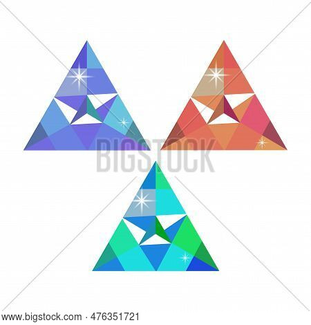 Colorful Gemstones Collection. Set Of Multicolored Diamonds. Precious Stone Vector Jewels. Vector Il