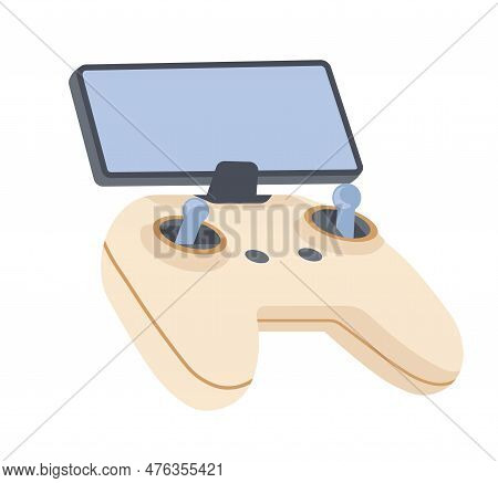 Drone Distand Controller And Phone Screen Vector