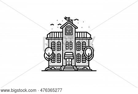 Building Icon Vector, Building Sign Icon In Flat Style, Building Outline