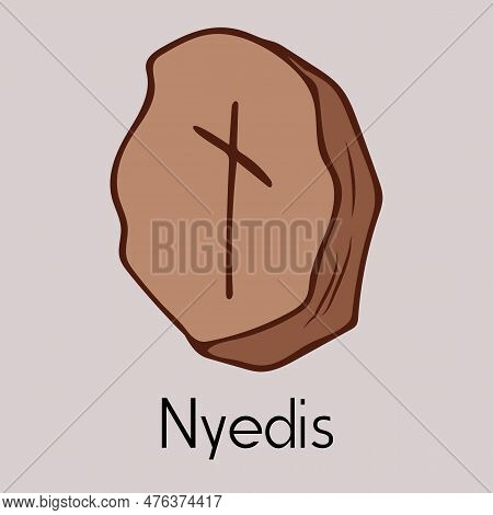 Rune Nyedis.ancient Scandinavian Runes.runes Senior Futarka.magic, Ceremonies, Religious Symbols.pre