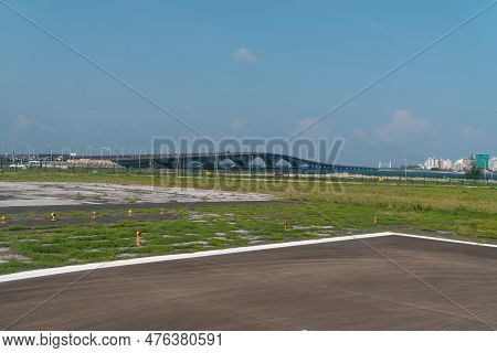 View Of The China-maldives Friendship Bridge, The Sinamale Bridge, Connecting The Island Of Hulhule 