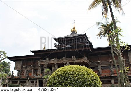 Jakarta, Indonesia-23 April 2023 : Monument Taman Mini Indonesia Indah Bentar Temple