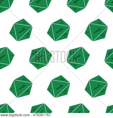 Seamless Pattern With D8 Dices Vector Illustration