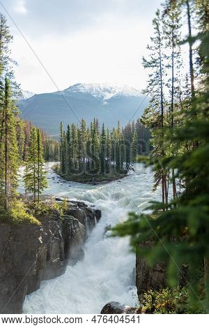Sunwapta Falls Island Jasper National Park Canada