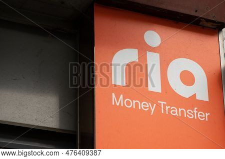 Bordeaux , Aquitaine  France - 05 09 2023 : Ria Money Transfer Sign Logo And Text Brand Store Facade
