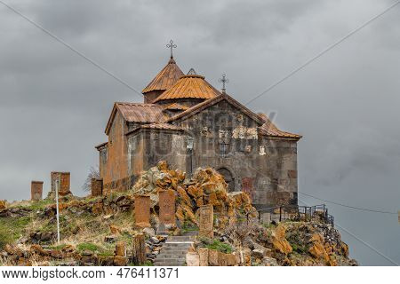 Hayravank Monastery On Coast Of Sevan Lake In Armenia