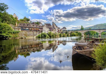 The Dordogne River Floating Through Argentat, France