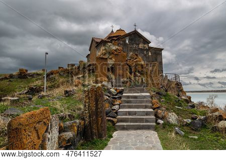 Hayravank Monastery On Coast Of Sevan Lake In Armenia
